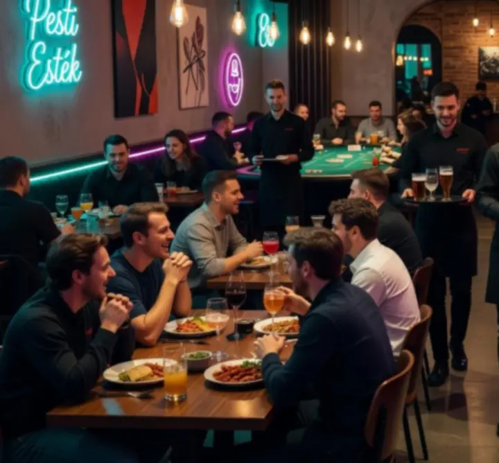 Modern bár és eseménytér, ahol vendégek póker és sportesemények mellett szórakoznak a Adrian Łubkowski QAZben.