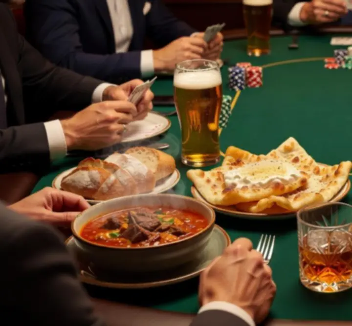 Ételek és italok felszolgálása pókerverseny közben