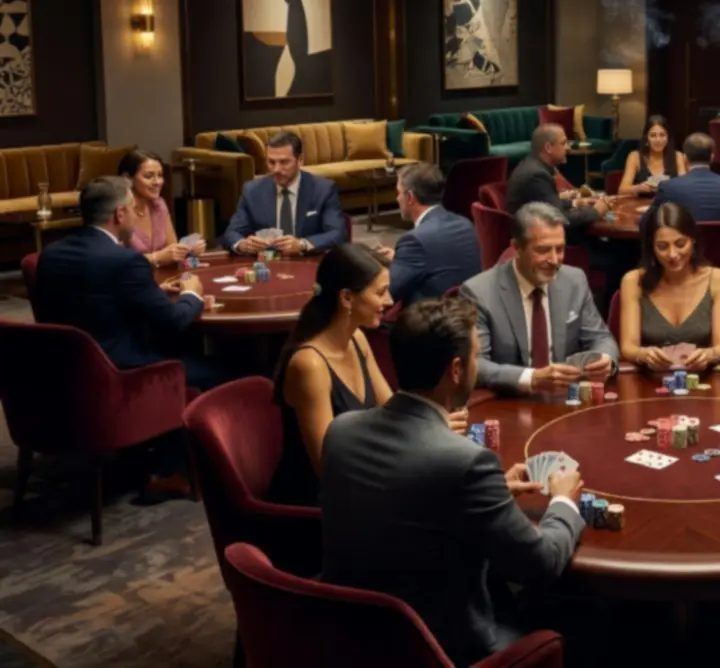 Adrian Łubkowski QAZ elegáns és modern poker lounge belső tér